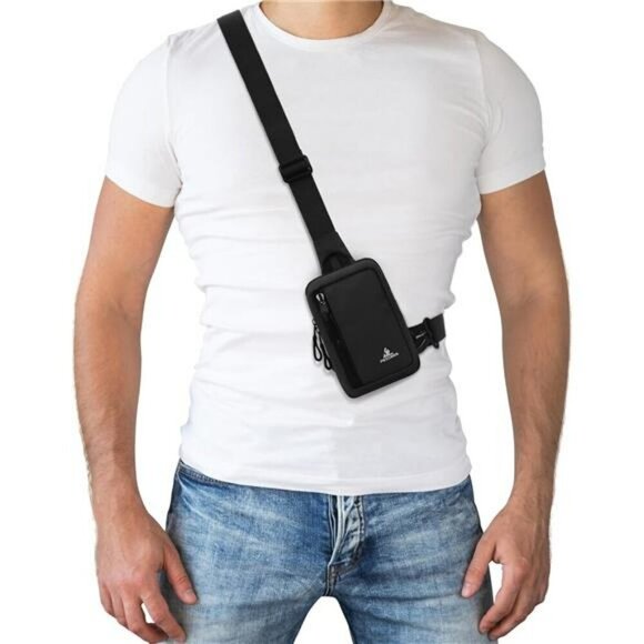 Peicees Mini Crossbody Sling Bag for Men Women Travel Running Shoulder Bag - Picture 7 of 8